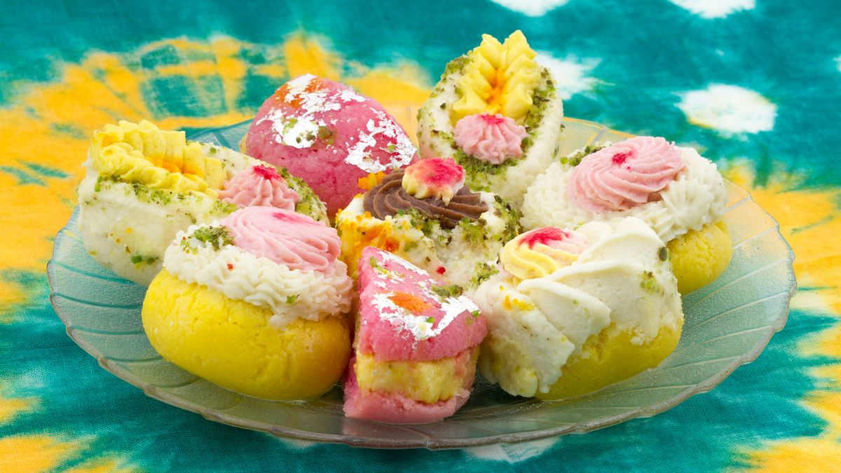 Traditional Bangladeshi sweets platter from Premium Sweets in Parkchester, Bronx